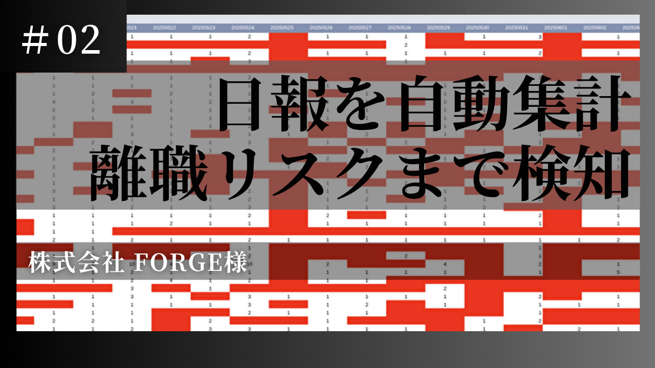 【マネジメント効率化】日報を自動集計し、離職リスクまで検知するツール実装事例／株式会社FORGE
